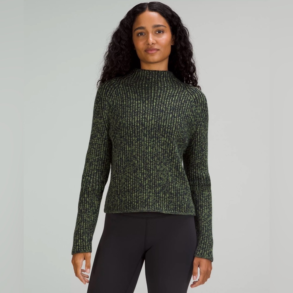 Lululemon Cotton-Cashmere Blend Mock Neck Sweater 8